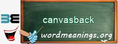 WordMeaning blackboard for canvasback